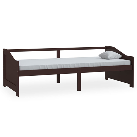 Evania Pine Wood Single Day Bed In Dark Brown