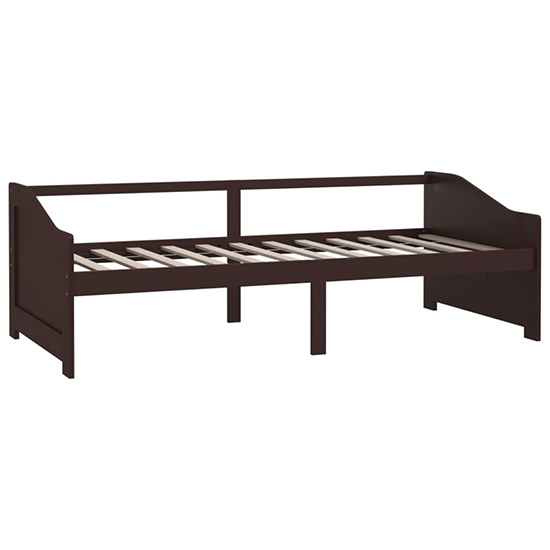 Evania Pine Wood Single Day Bed In Dark Brown