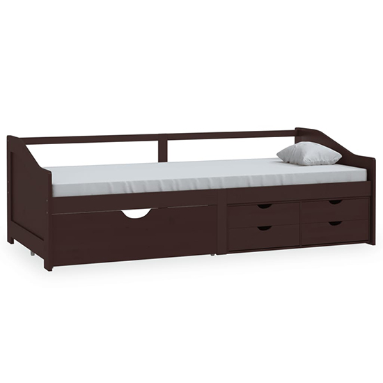 Evania Pine Wood Single Day Bed With Drawers In Dark Brown_2