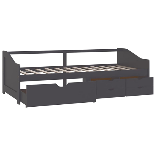 Evania Pine Wood Single Day Bed With Drawers In Dark Grey_4