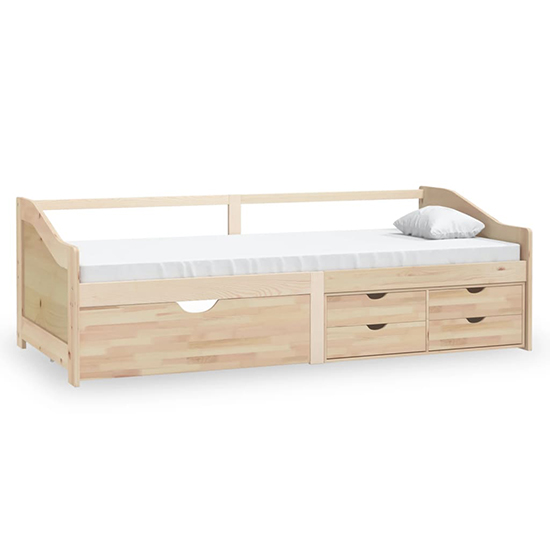 Evania Pine Wood Single Day Bed With Drawers In Natural