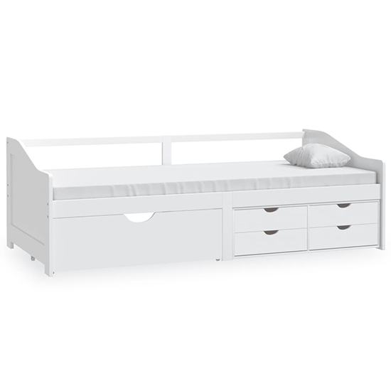 Evania Pine Wood Single Day Bed With Drawers In White_2