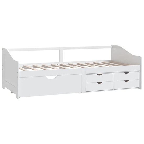 Evania Pine Wood Single Day Bed With Drawers In White_3