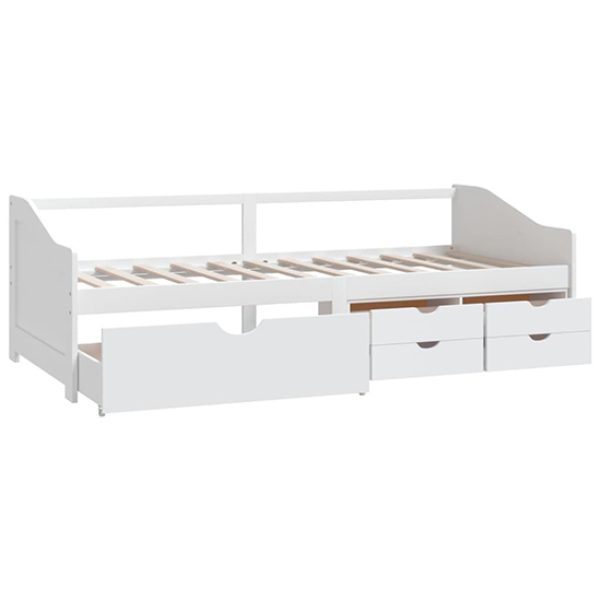 Evania Pine Wood Single Day Bed With Drawers In White_4