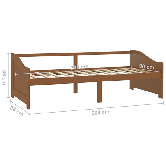 Evania Pine Wood Single Day Bed In Honey Brown_5