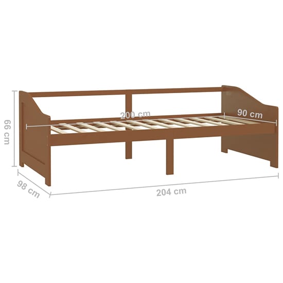 Evania Pine Wood Single Day Bed In Honey Brown