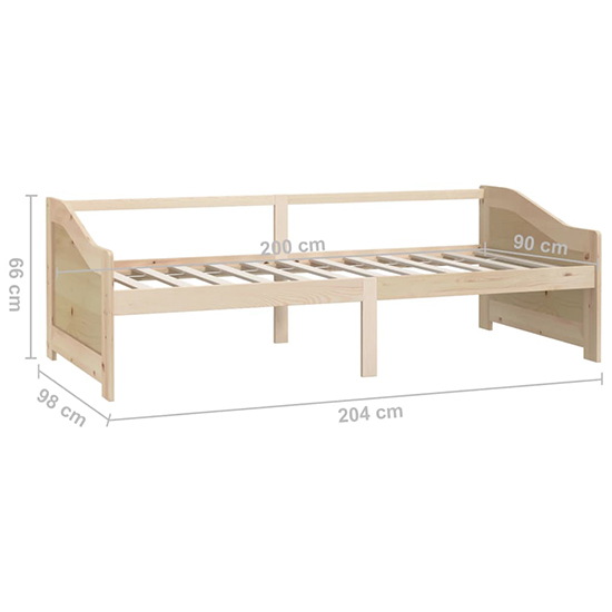 Evania Pine Wood Single Day Bed In Natural