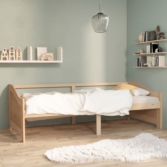 Product photograph of Evania Pine Wood Single Day Bed In Natural from Furniture in Fashion