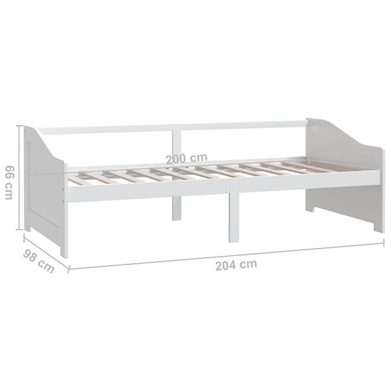 Evania Pine Wood Single Day Bed In White