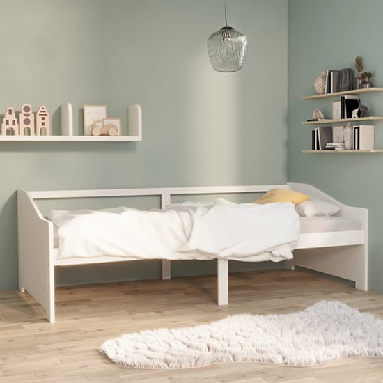 Evania Pine Wood Single Day Bed In White