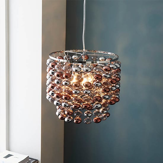 Product photograph of Evans 3 Lights Ceiling Pendant Light In Polished Chrome from Furniture in Fashion