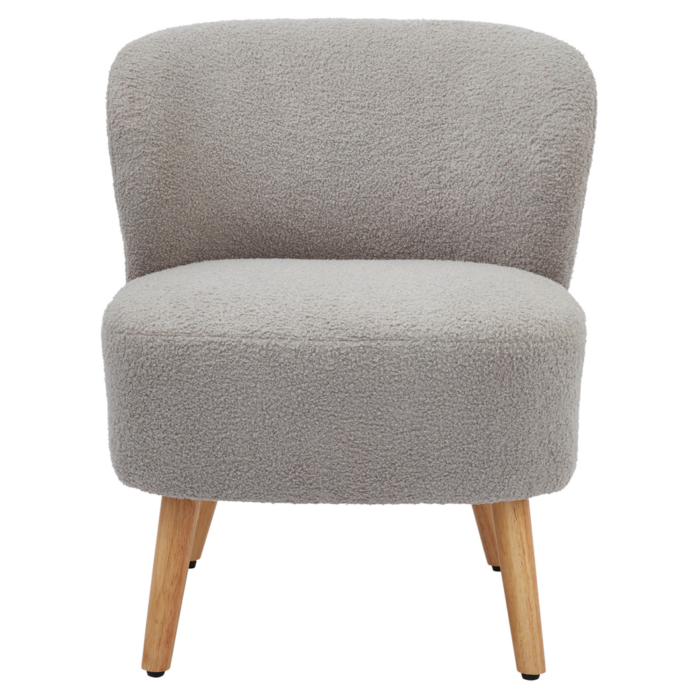 Evans Fabric Accent Chair With Wooden Legs In Grey