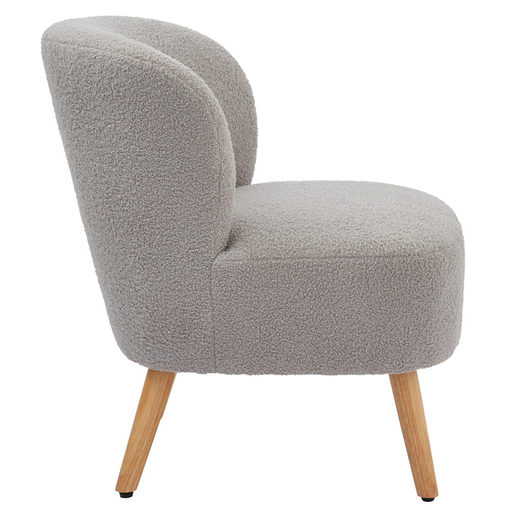 Evans Fabric Accent Chair With Wooden Legs In Grey