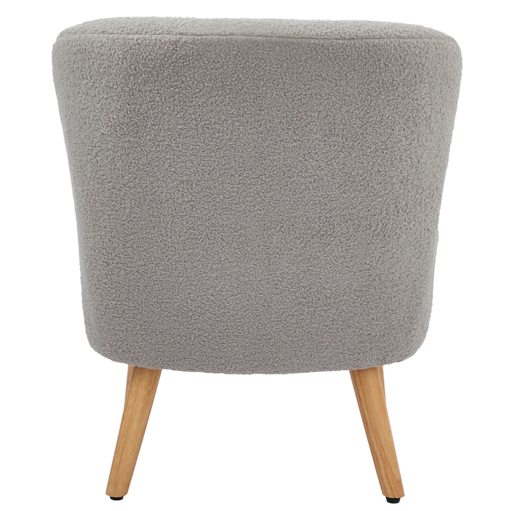 Evans Fabric Accent Chair With Wooden Legs In Grey