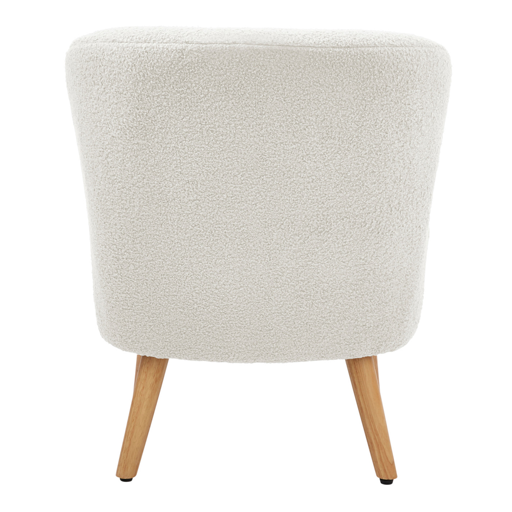 Evans Velvet Accent Chair With Wooden Legs In Cream