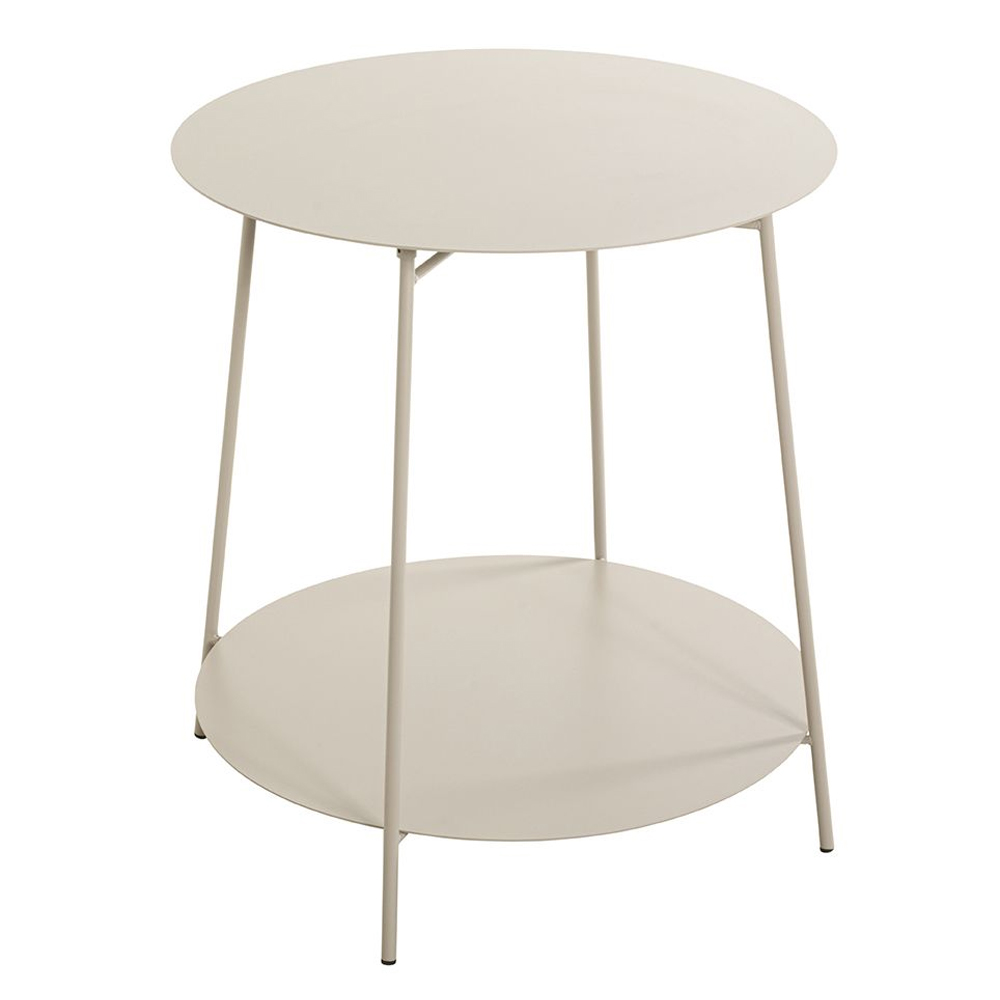 Evanston Large Metal End Table With Undershelf In Grey