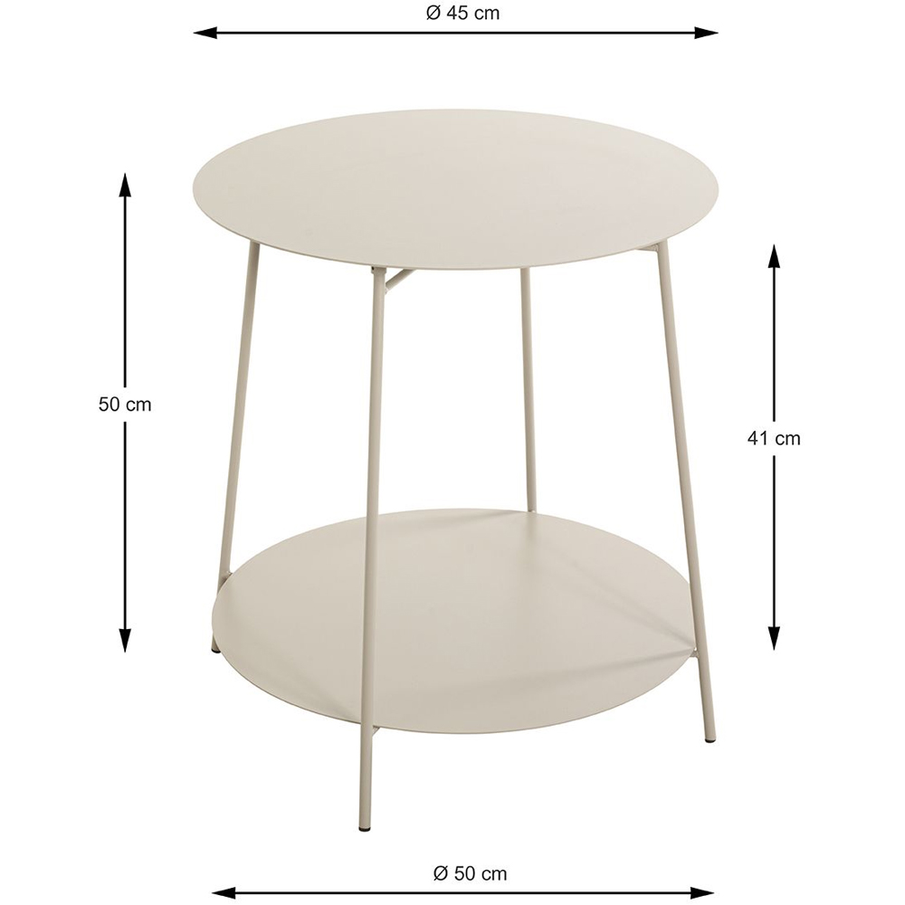 Evanston Large Metal End Table With Undershelf In Grey