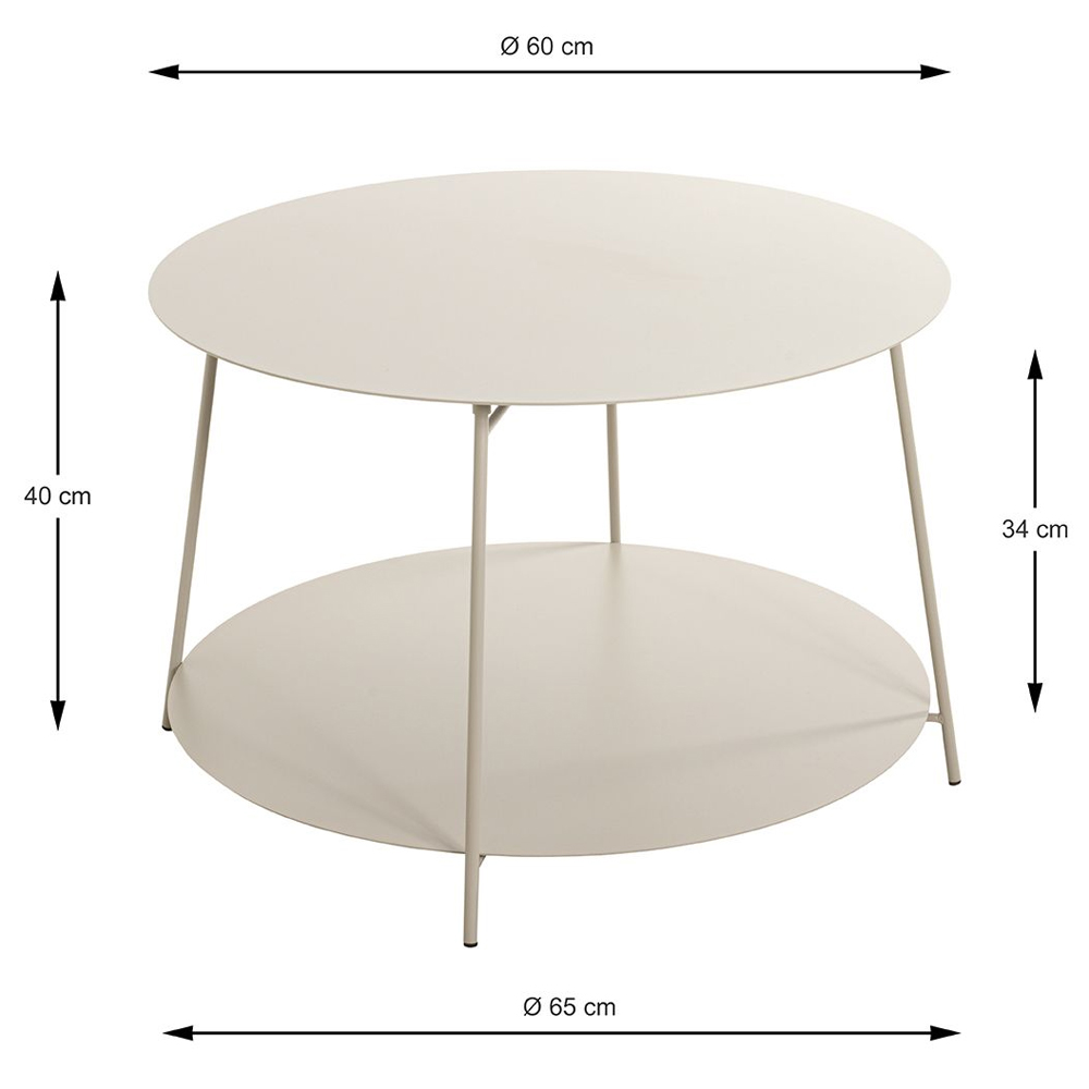 Evanston Metal Coffee Table With Undershelf In Grey