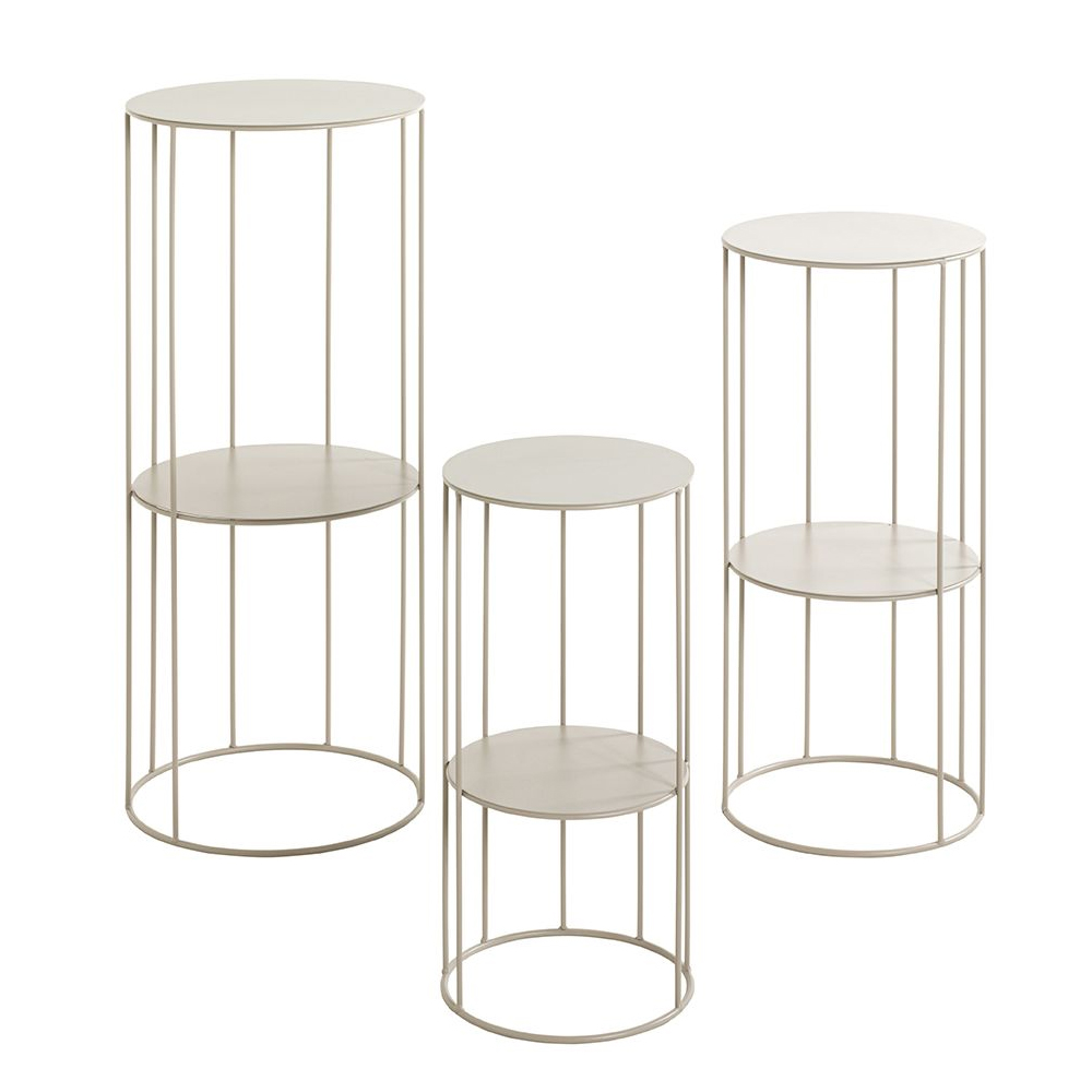 Evanston Metal Set Of 3 Planter In Grey