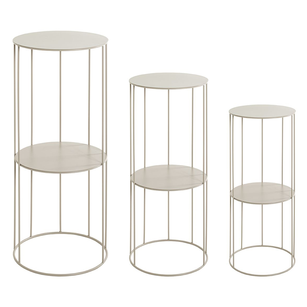 Evanston Metal Set Of 3 Planter In Grey