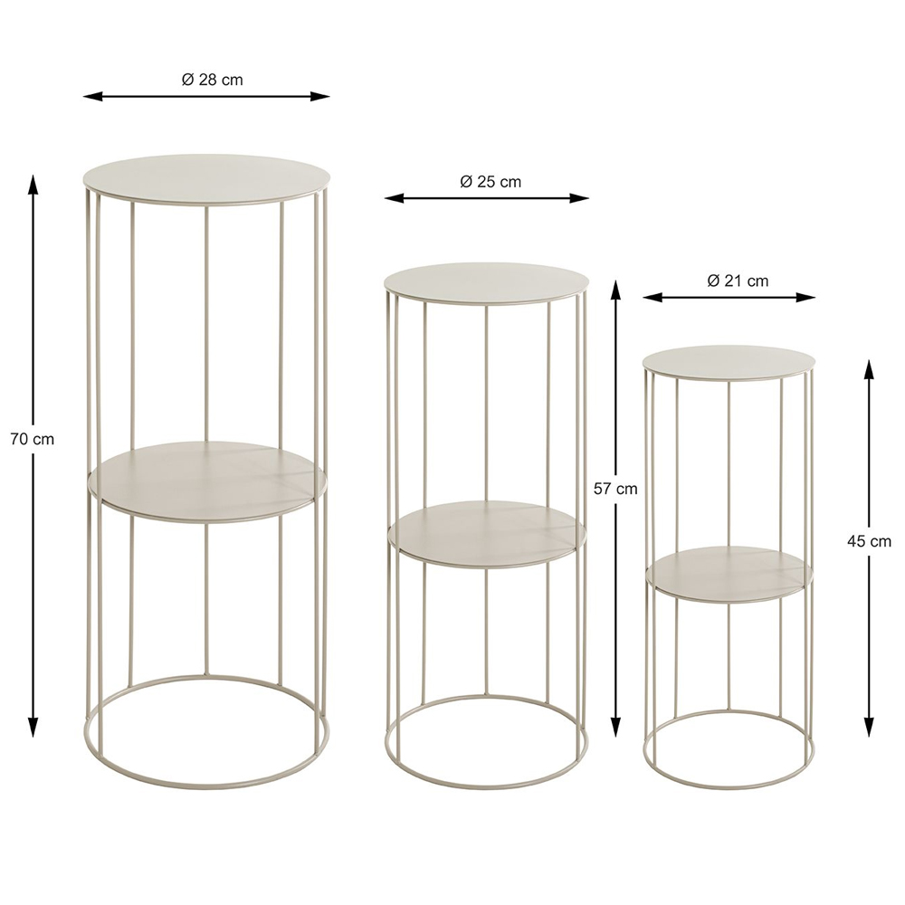 Evanston Metal Set Of 3 Planter In Grey
