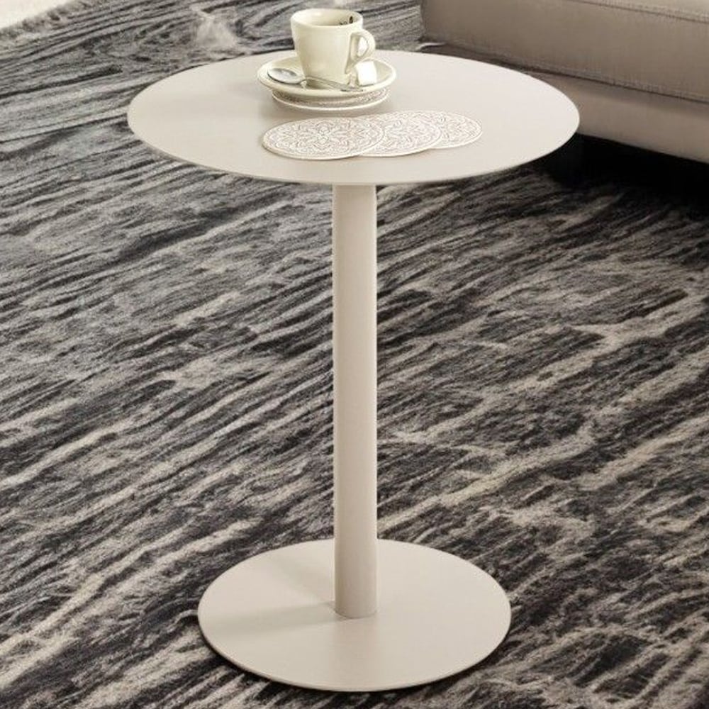 Evanston Round Metal End Table In Grey