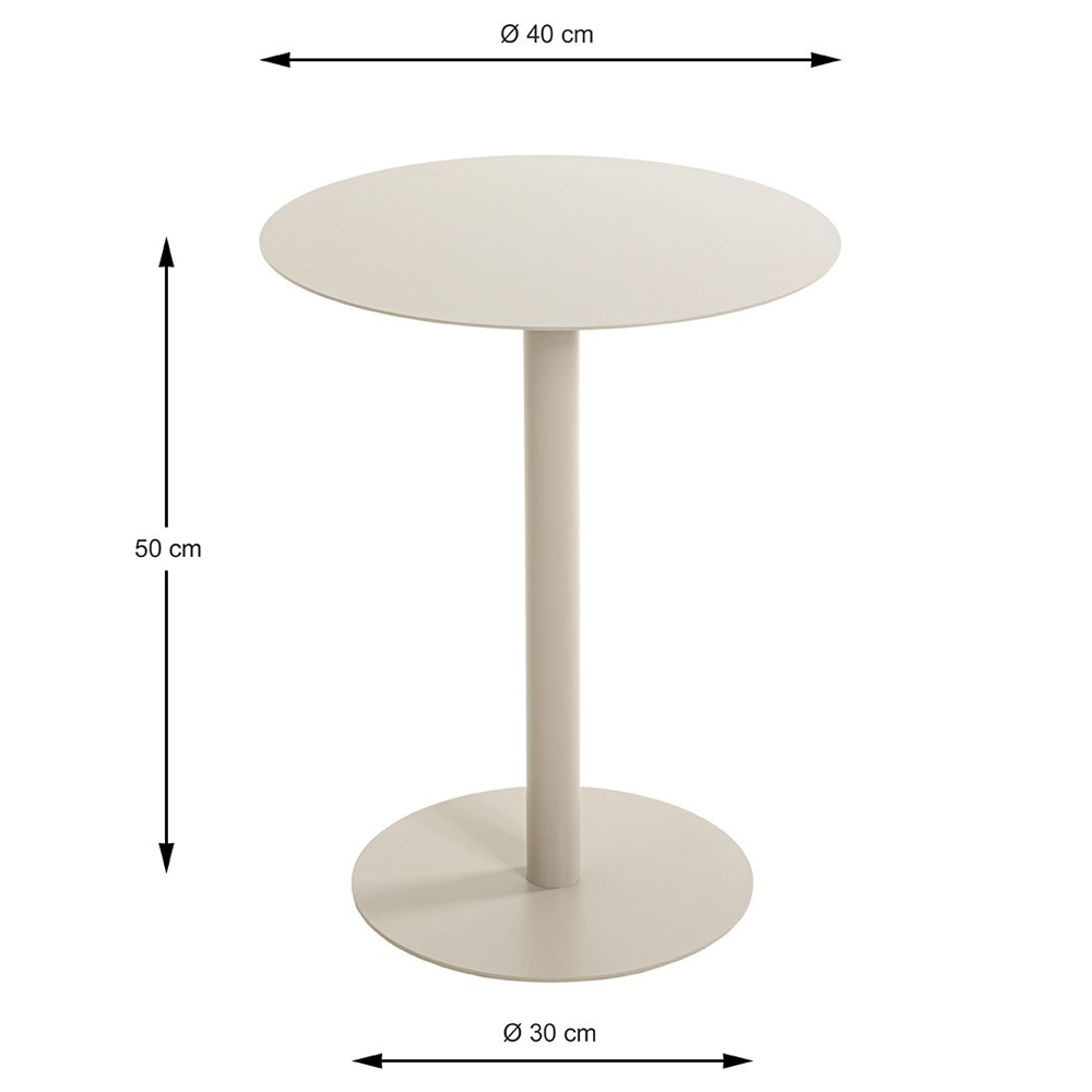 Evanston Round Metal End Table In Grey