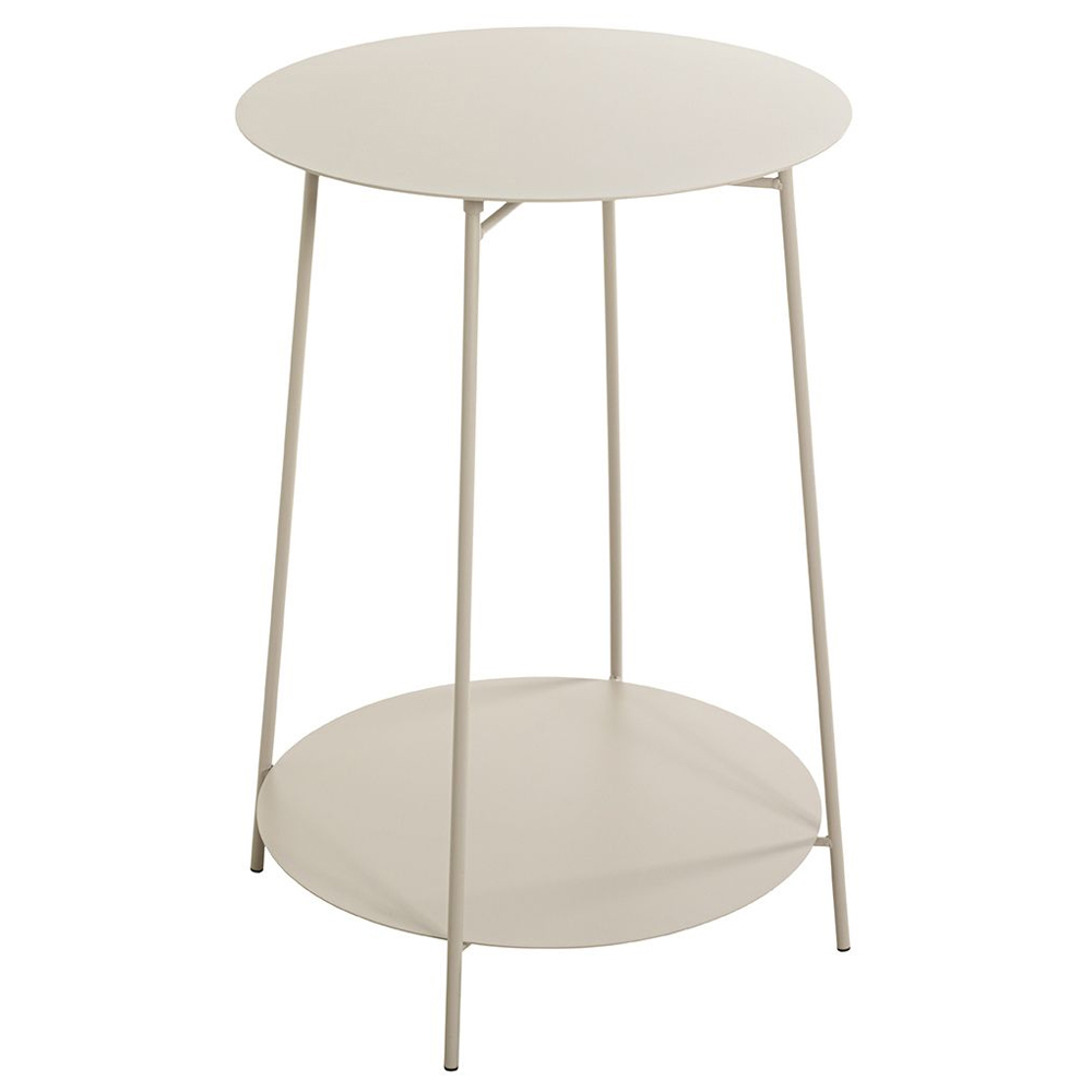 Evanston Small Metal End Table With Undershelf In Grey