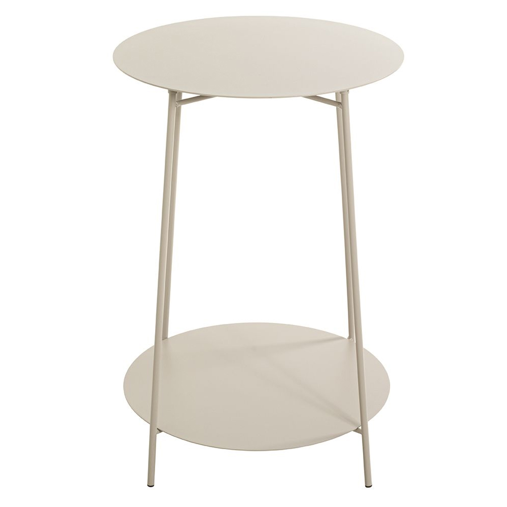 Evanston Small Metal End Table With Undershelf In Grey