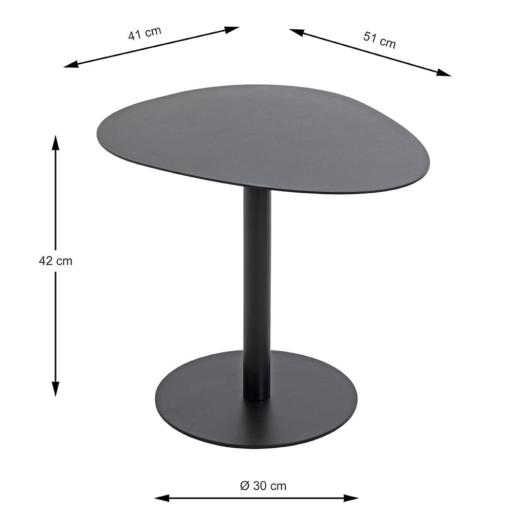 Evanston Triangle Metal End Table In Black