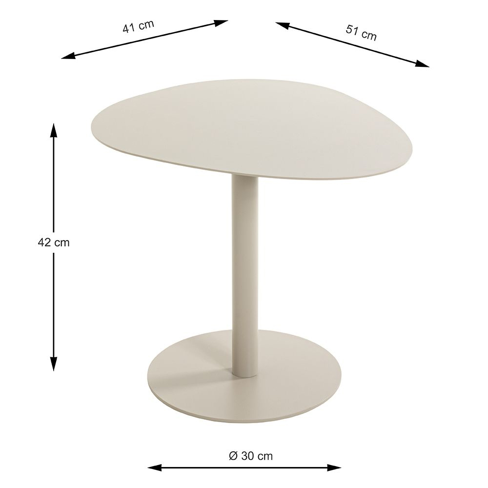Evanston Triangle Metal End Table In Grey