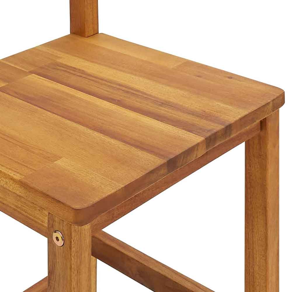 Evaril Garden Acacia Wood Bar Table with 4 High Stools in Brown