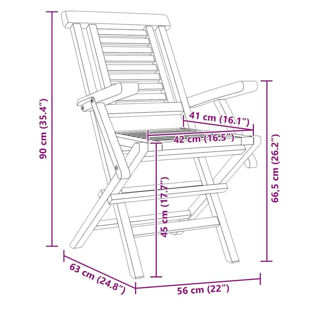 Evaril Garden Solid Wood Armchairs in Teak
