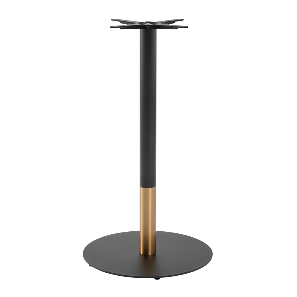 Evario Round 70cm White Carrara Marble Effect Top Dining Table with Black Gold Base
