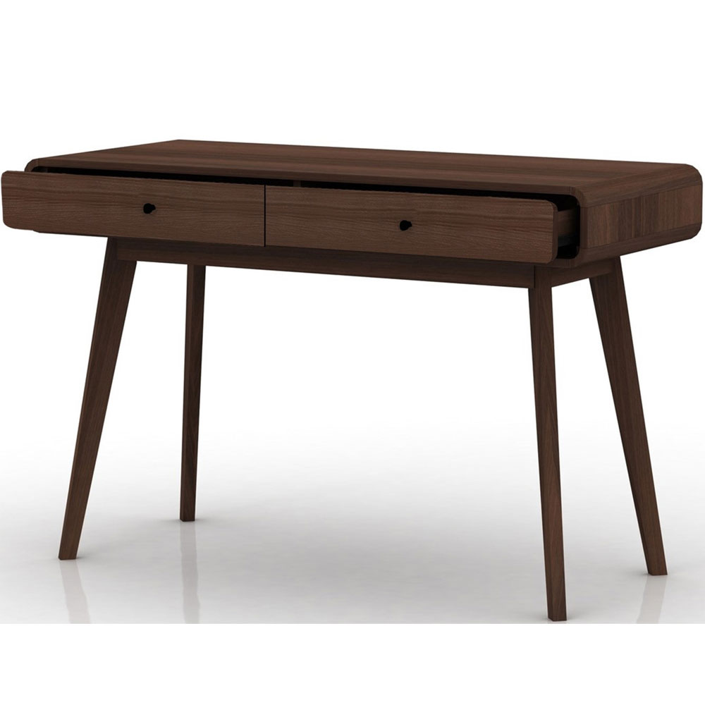 Evarion Wooden Console Table with 2 Drawers in Walnut