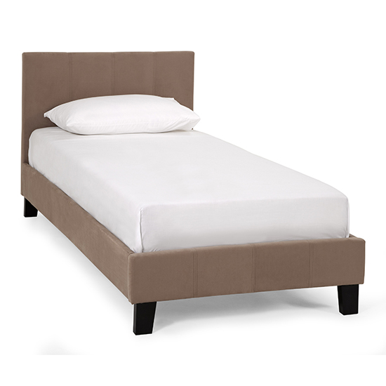 Evelyn Latte Fabric Upholstered Single Bed Furniture in Fashion