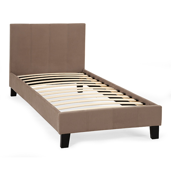 Evelyn Latte Fabric Upholstered Single Bed_4