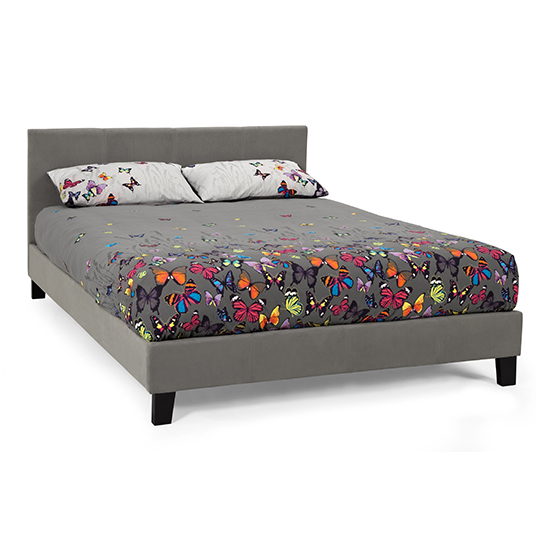 Evelyn Steel Fabric Upholstered Small Double Bed_2