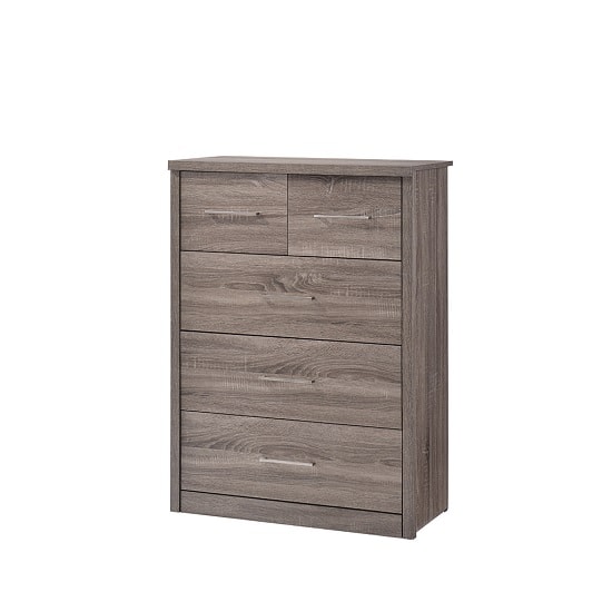 Evelyn Wooden Chest Of Drawers In Grey Wood Grains 31978