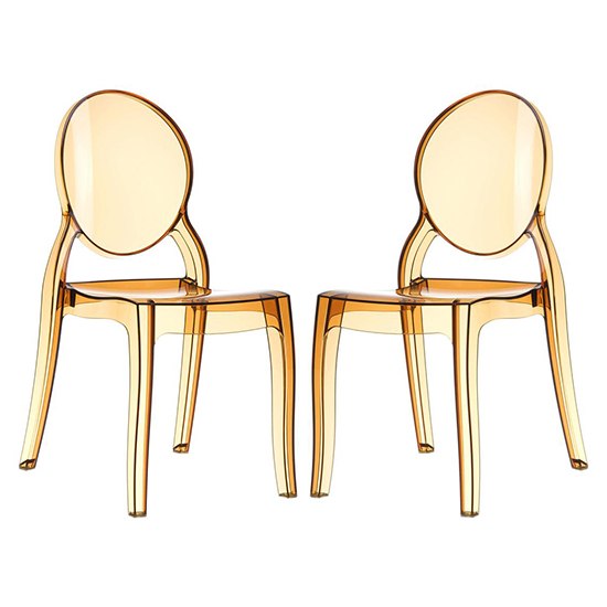 Read more about Everett amber transparent polycarbonate dining chairs in pair