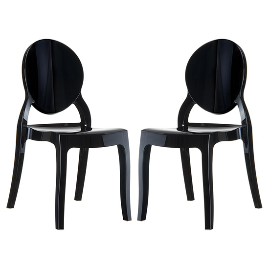 Everett Black High Gloss Polycarbonate Dining Chairs In Pair_1