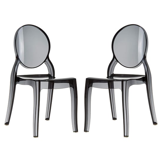 Everett Black Transparent Polycarbonate Dining Chairs In Pair_1