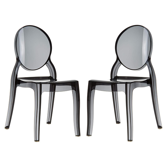 Read more about Everett black transparent polycarbonate dining chairs in pair