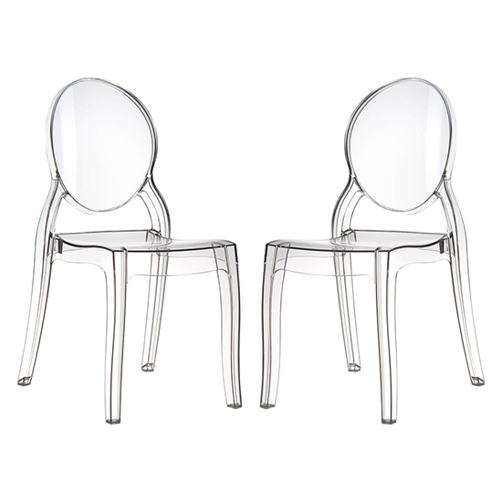 Everett Clear Transparent Polycarbonate Dining Chairs In Pair_1