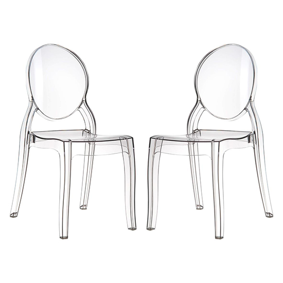 Read more about Everett clear transparent polycarbonate dining chairs in pair