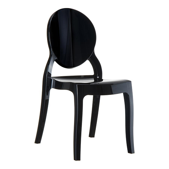 Read more about Everett high gloss polycarbonate dining chair in black