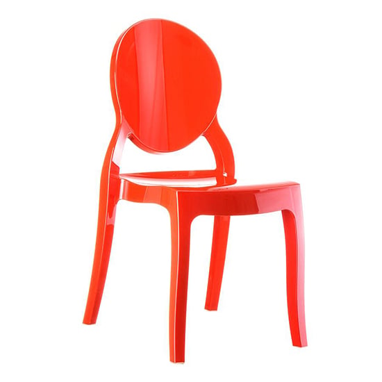 Everett High Gloss Polycarbonate Dining Chair In Red