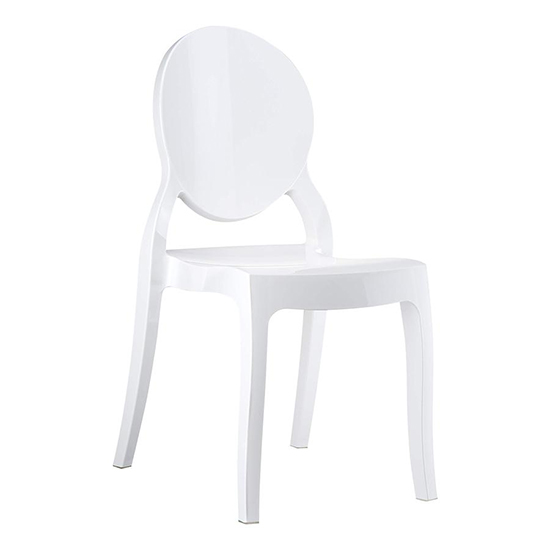 Everett High Gloss Polycarbonate Dining Chair In White