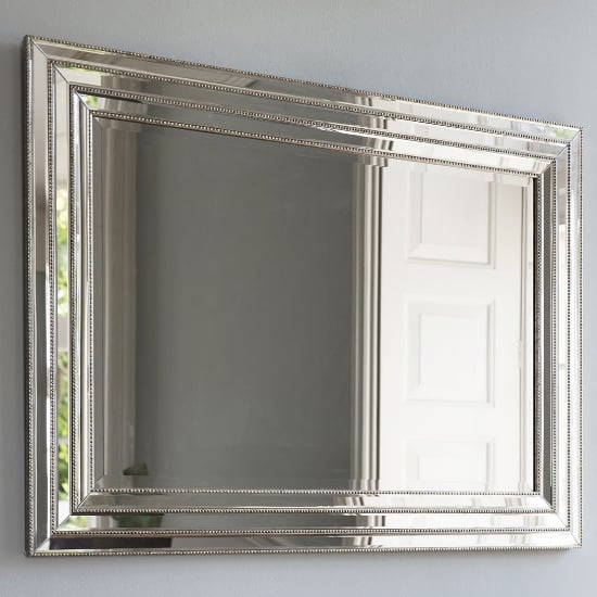 Read more about Everett rectangular wall bedroom mirror in silver frame