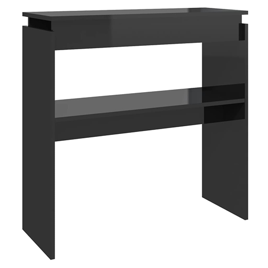Everill High Gloss Console Table With Undershelf In Black_2